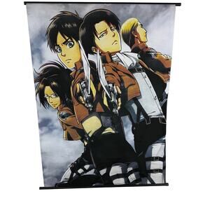 Attack on Titan Wall Scroll Eren Levi Erwin Hange Unbranded‎ 31x42